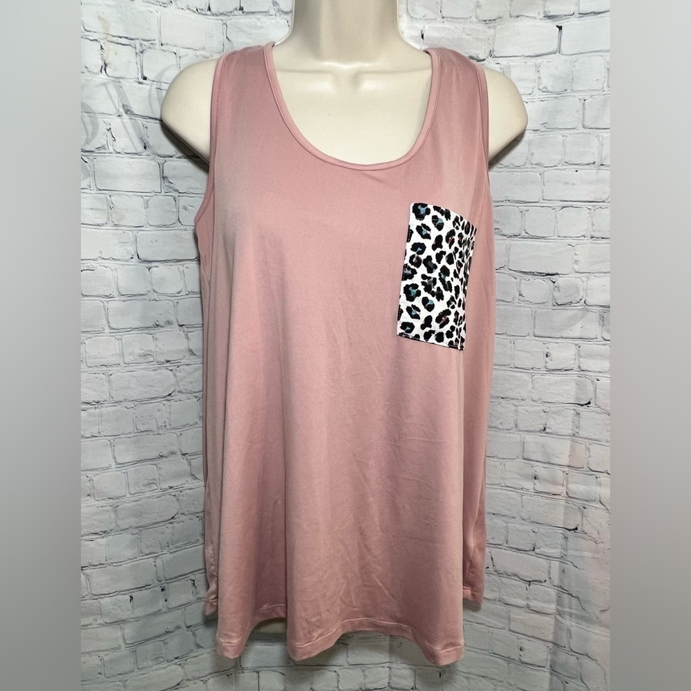 NINEXIS Mora Rainbow Animal Print Oversized Tank Mauve Size Large